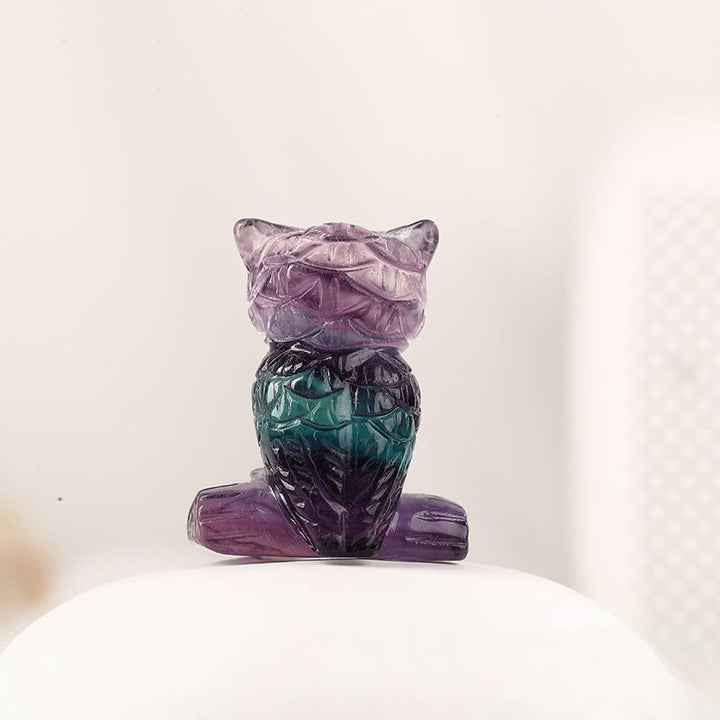 Ornement hibou couleur bonbon en fluorite Olivenorma