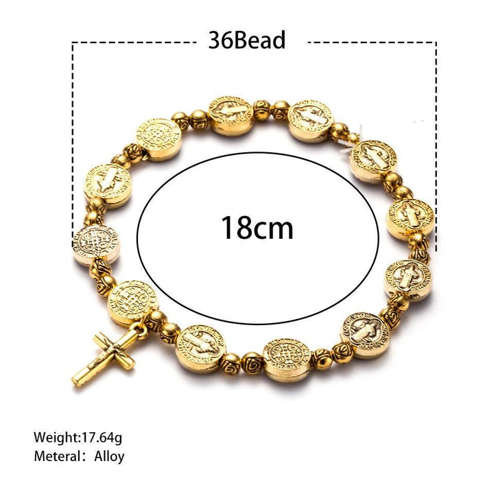 Bracelet Croix Chrétienne Jésus Couleur Argent Doré Olivenorma