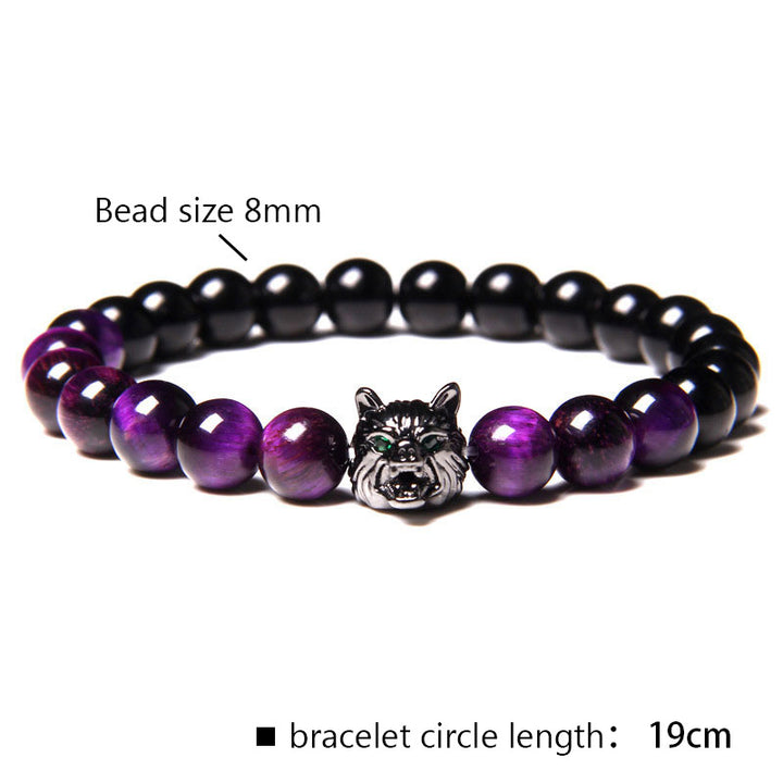 Bracelet Loup Oeil de Tigre Violet Olivenorma