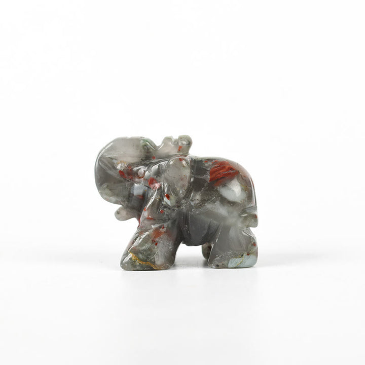Figurine d'éléphant sculptée Olivenorma 1,5/2 pouces Décoration en pierres précieuses