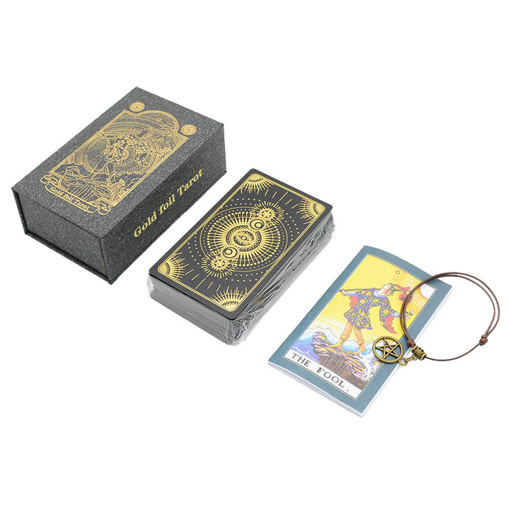 Cartes de jeu de tarot en feuille d'or noir bronzant Olivenorma