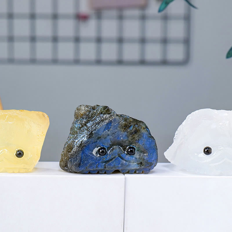 Décoration en pierre précieuse en cristal naturel brut de hérisson elfe Olivenorma