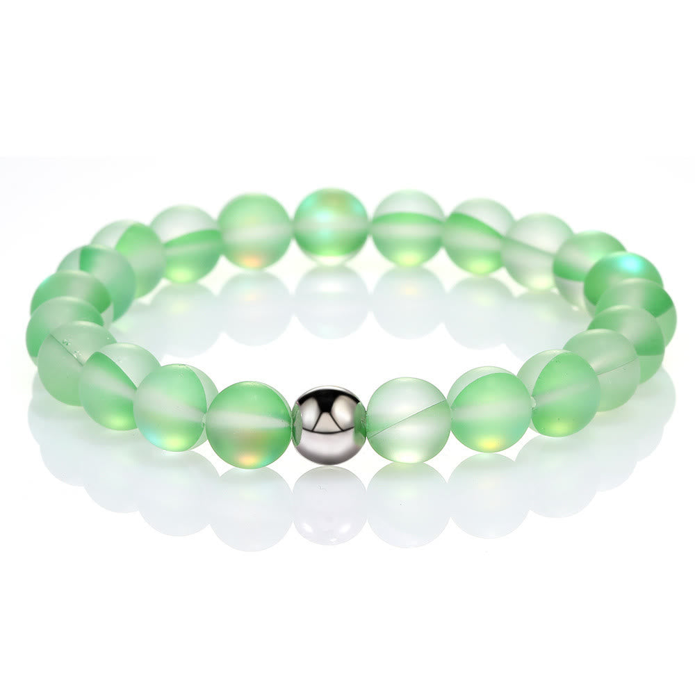 Bracelet en perles de verre cristal vert Olivenorma