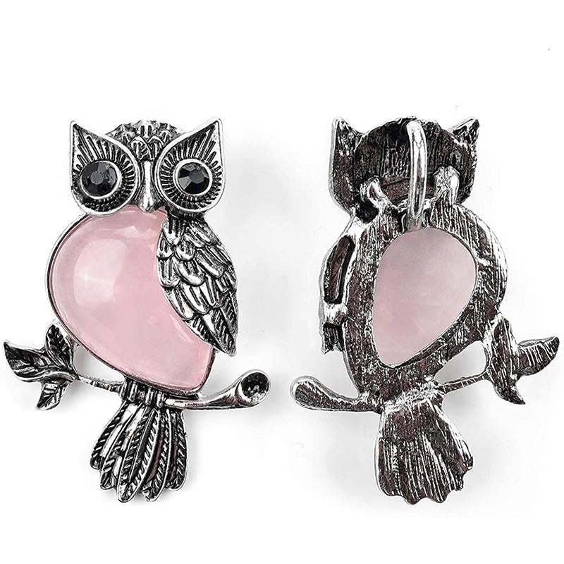 Collier hibou en pierre naturelle Olivenorma