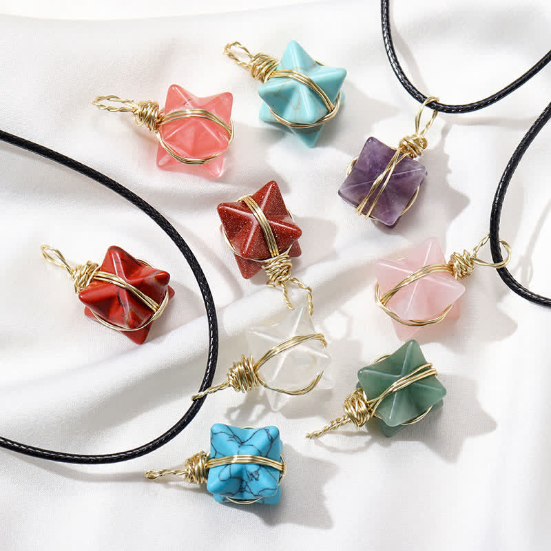 VÉHICULE DE LUMIÈRE DIVINE - Collier Merkaba en cristal