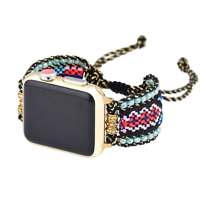 Bracelet de montre Apple en nylon tressé de style bohème aigue-marine Olivenorma