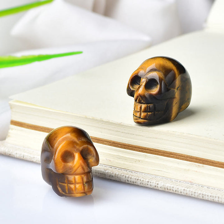 Décoration d'Halloween en pierre précieuse en forme de mini crâne en cristal Olivenorma