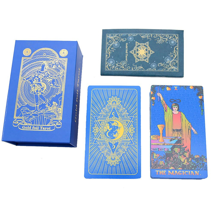 Cartes de tarot Olivenorma Green Blue Moon en feuille d'or