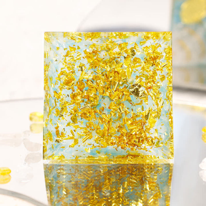 Pyramide d'orgone Fleur de vie en pierre de lune Olivenorma