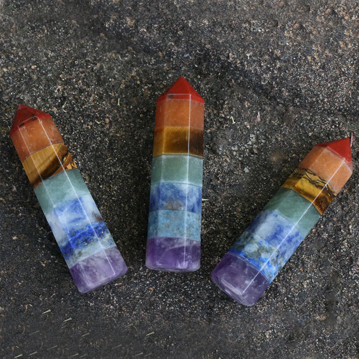 Baguettes de cristal décoratives pour colonnes hexagonales Chakra Olivenorma