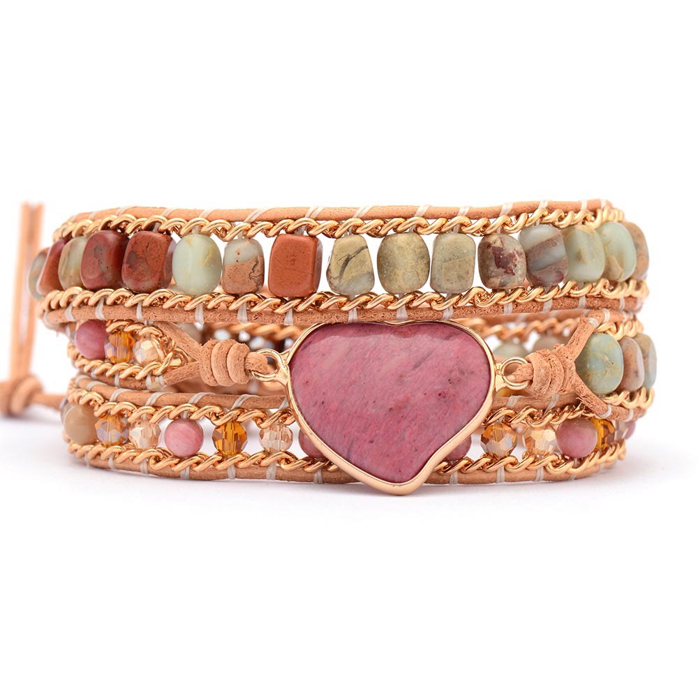 Bracelet enroulé en rhodonite Pure Love