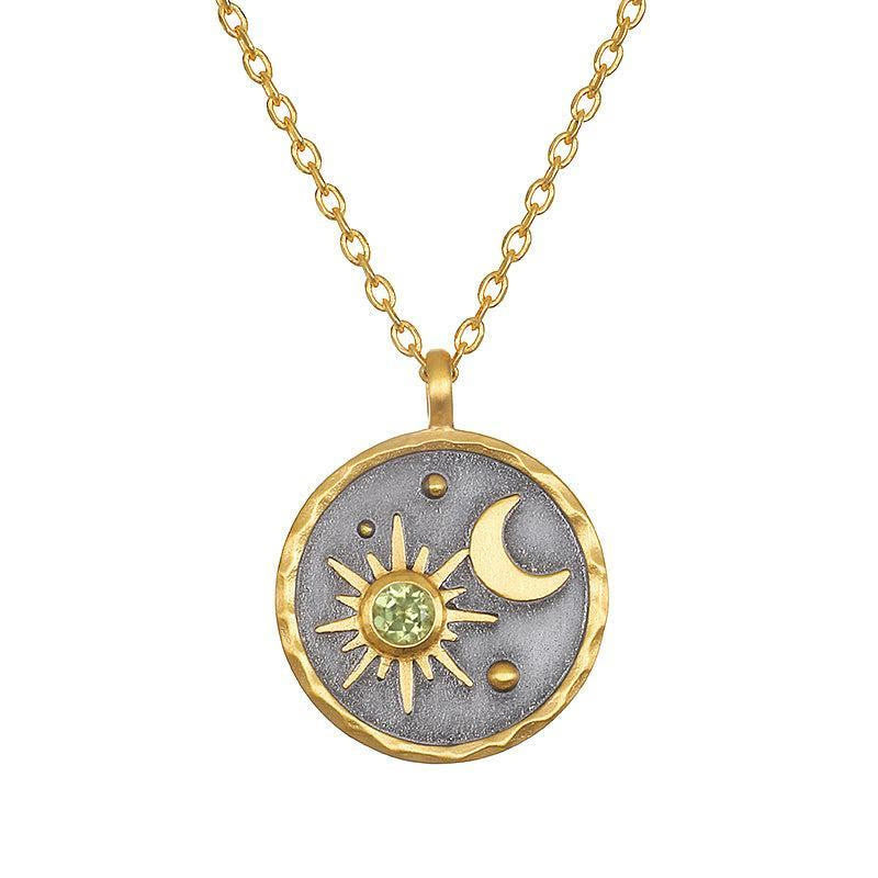 Collier Olivenorma « Jour et Nuit » - Pierre de Naissance Soleil et Lune