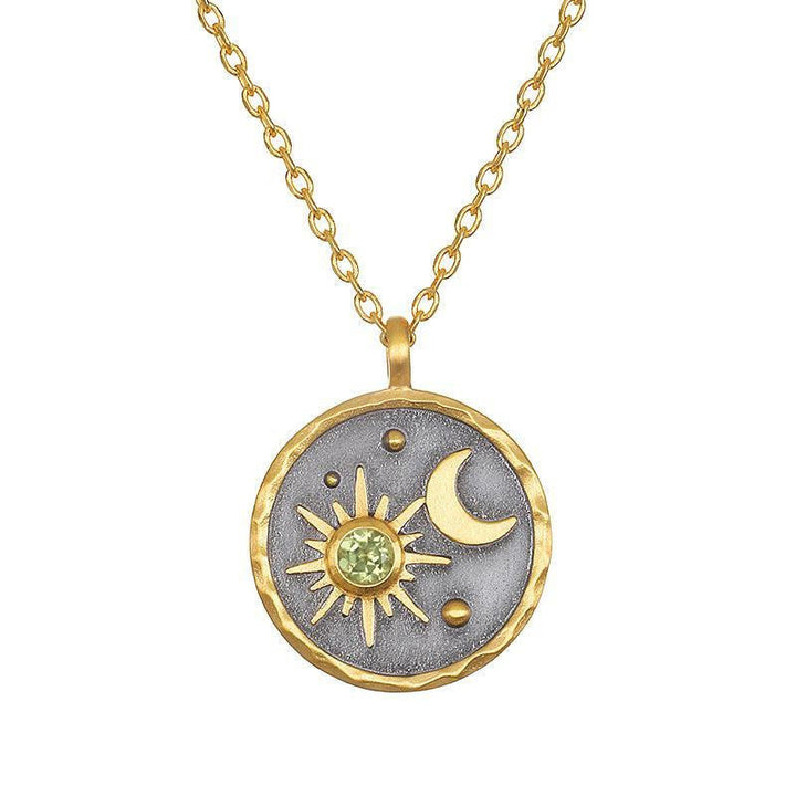 Collier Olivenorma « Jour et Nuit » - Pierre de Naissance Soleil et Lune