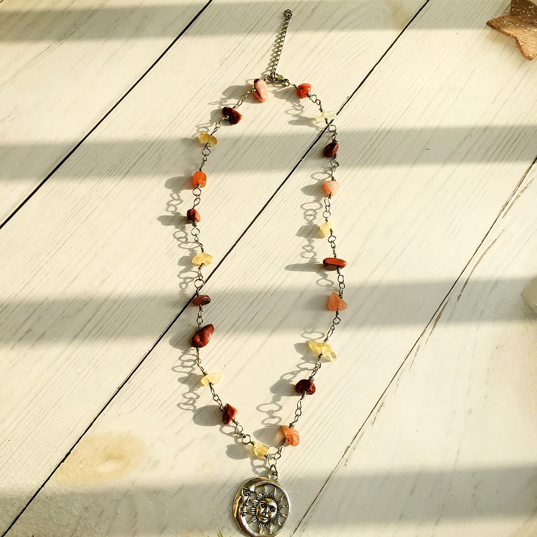 Collier de perles brutes couleur cristal Olivenorma