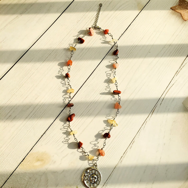 Collier de perles brutes couleur cristal Olivenorma