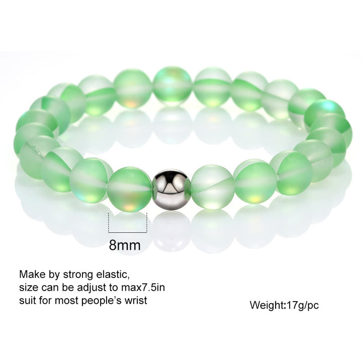 Bracelet en perles de verre cristal vert Olivenorma
