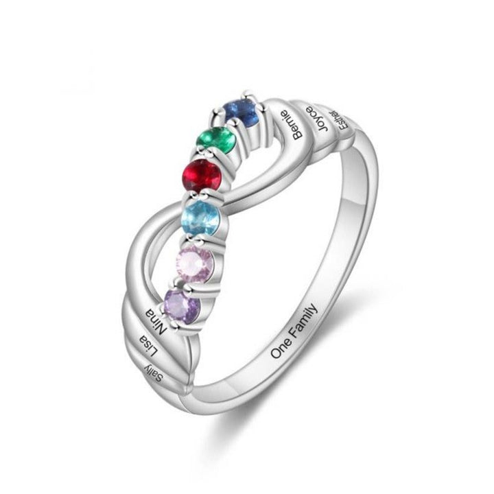 Bague porte-bonheur avec pierre de naissance de 12 couleurs Olivenorma