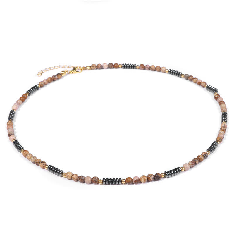 Collier Olivenorma en pierres précieuses et hématite