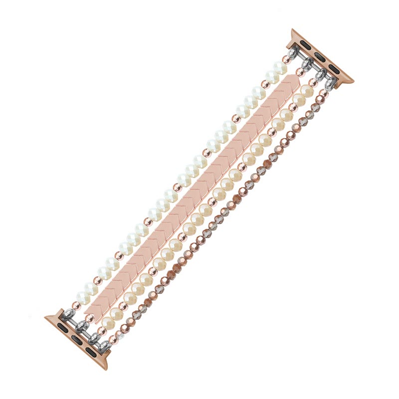 Bracelet de montre en alliage avec perles de cristal et flèche Olivenorma