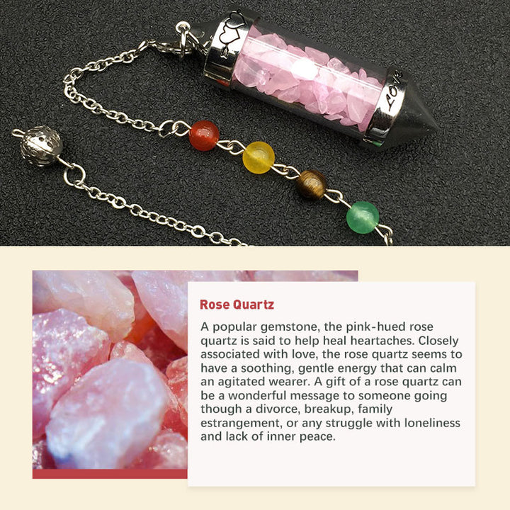 Pendule de méditation en cristal coloré pour les chakras