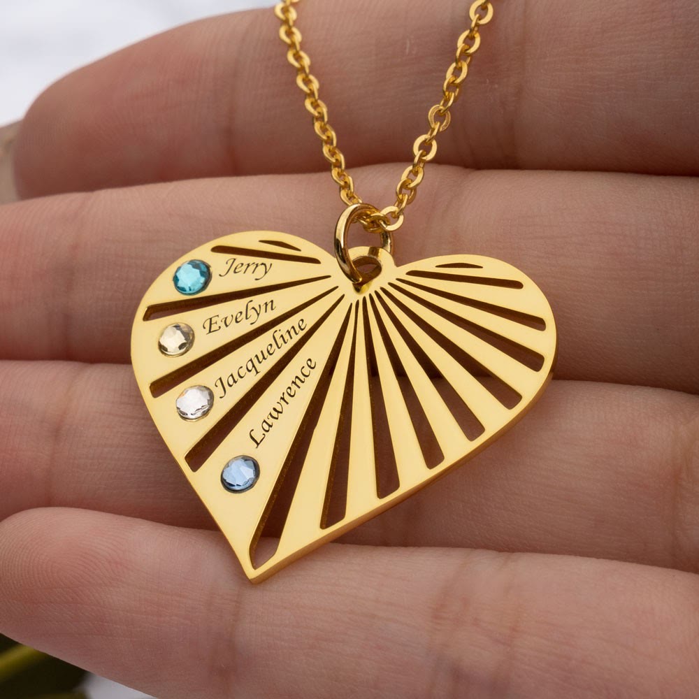 Collier avec pierre de naissance gravée Olivenorma