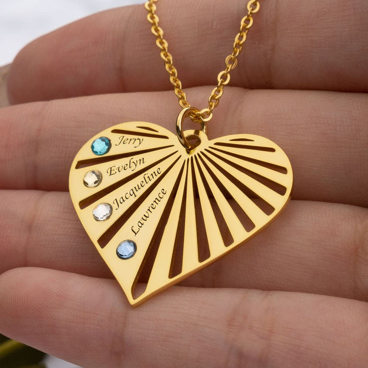 Collier avec pierre de naissance gravée Olivenorma