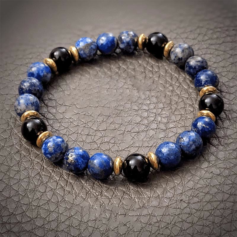 Bracelet Olivenorma « Healing Trust » en lapis-lazuli et onyx noir