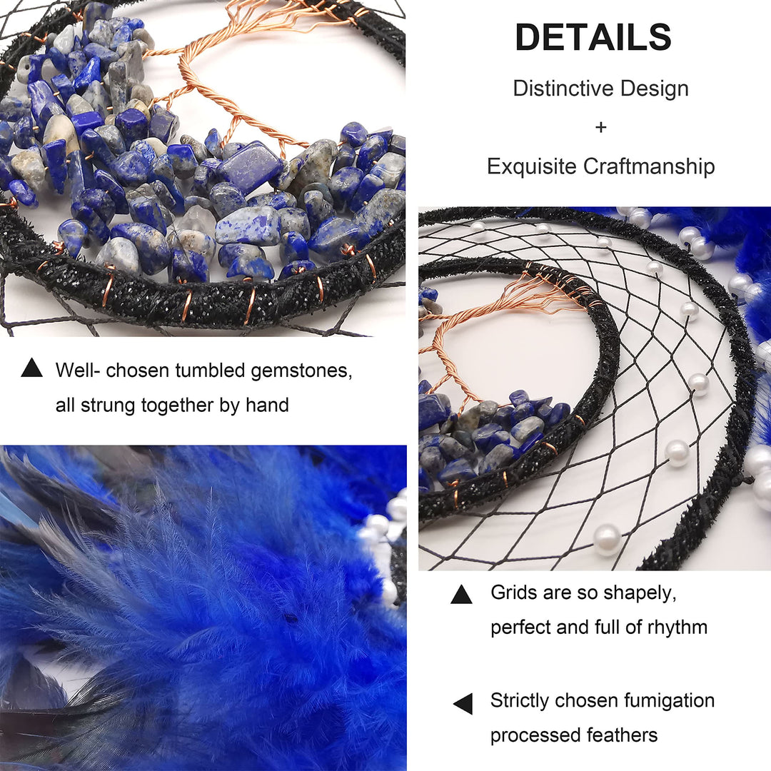 Attrape-rêves en gravier sodalite bleu arbre de vie Olivenorma