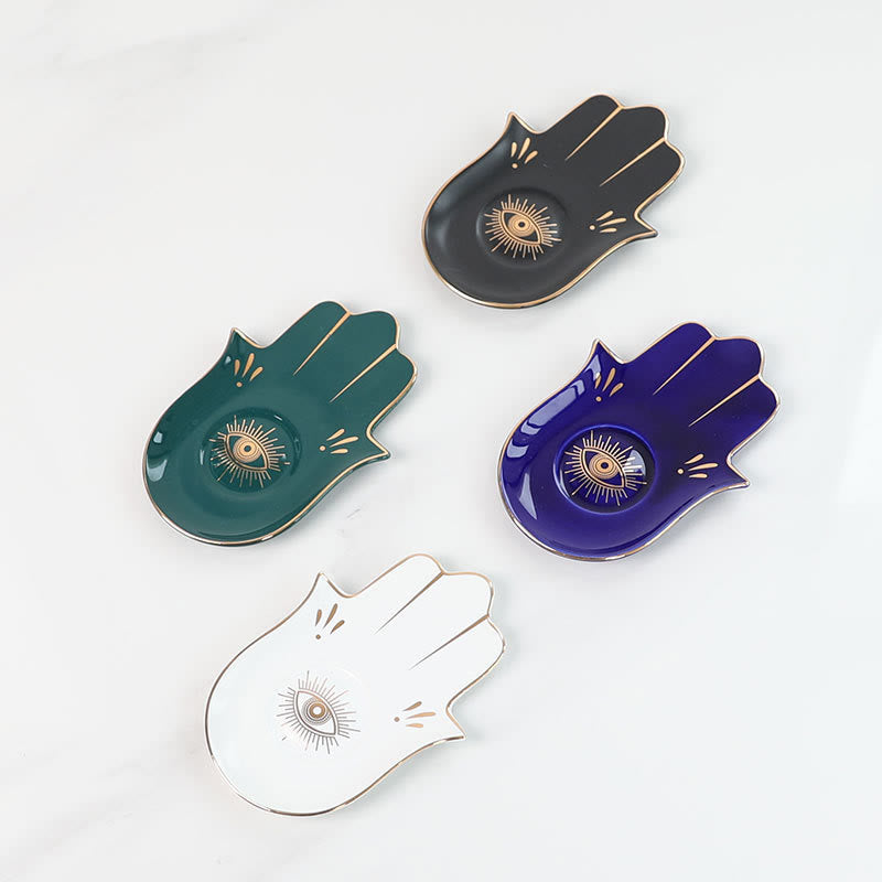 Olivenorma Hamsa Petit plateau à bijoux Evil Eye Sous-verre