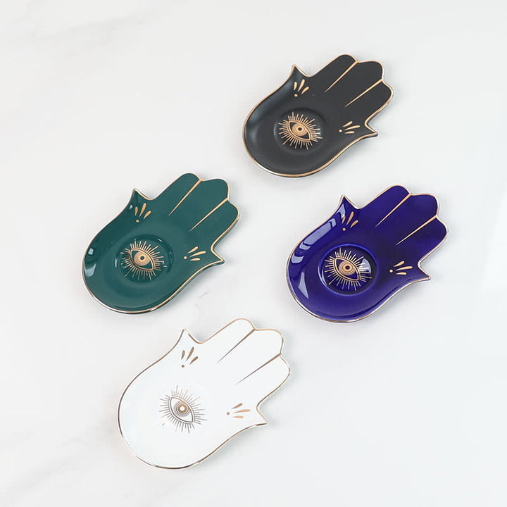 Olivenorma Hamsa Petit plateau à bijoux Evil Eye Sous-verre