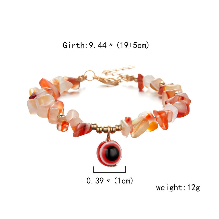 Bracelet pendentif mauvais œil en gravier de cristal naturel Olivenorma