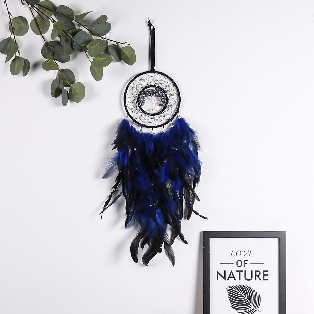 Attrape-rêves en gravier sodalite bleu arbre de vie Olivenorma