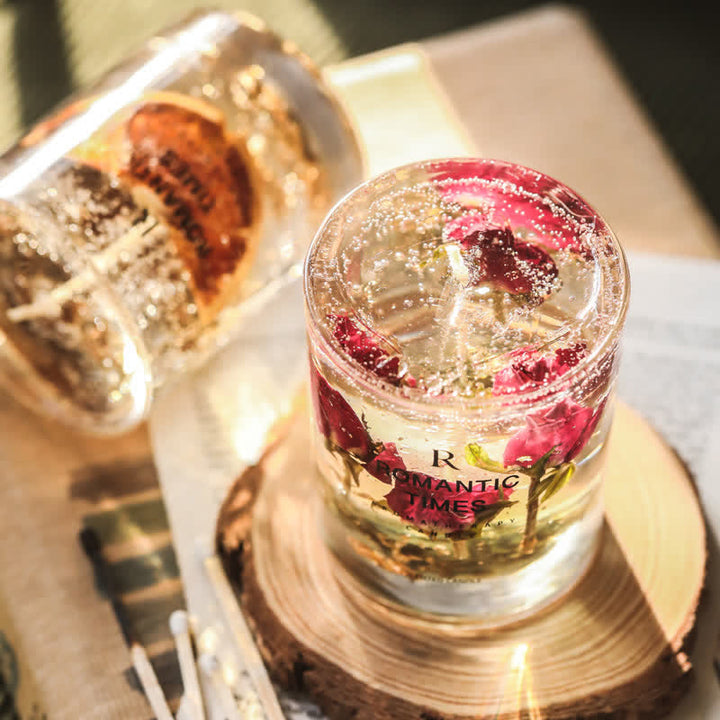 Bougie d'aromathérapie romantique aux vraies fleurs Olivenorma