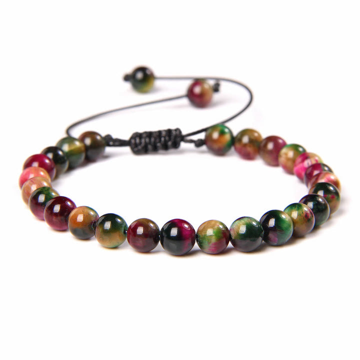 Bracelet tressé en perles de pierre naturelle de 6 mm Olivenorma