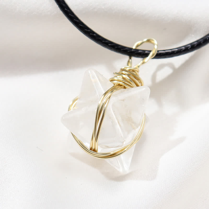 VÉHICULE DE LUMIÈRE DIVINE - Collier Merkaba en cristal