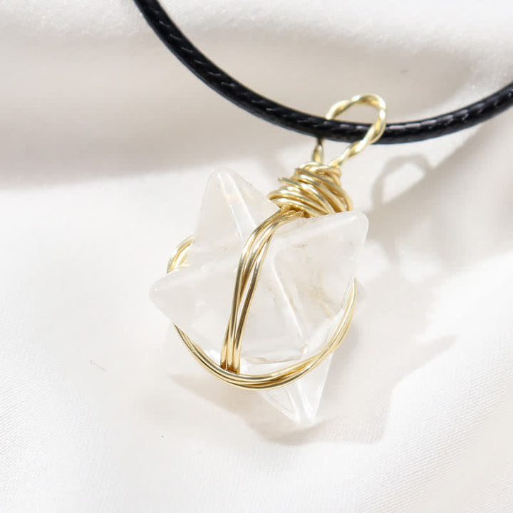 VÉHICULE DE LUMIÈRE DIVINE - Collier Merkaba en cristal