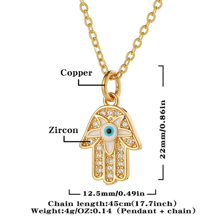 Collier en époxy en forme de cœur avec le mauvais œil Hamsa Olivenorma