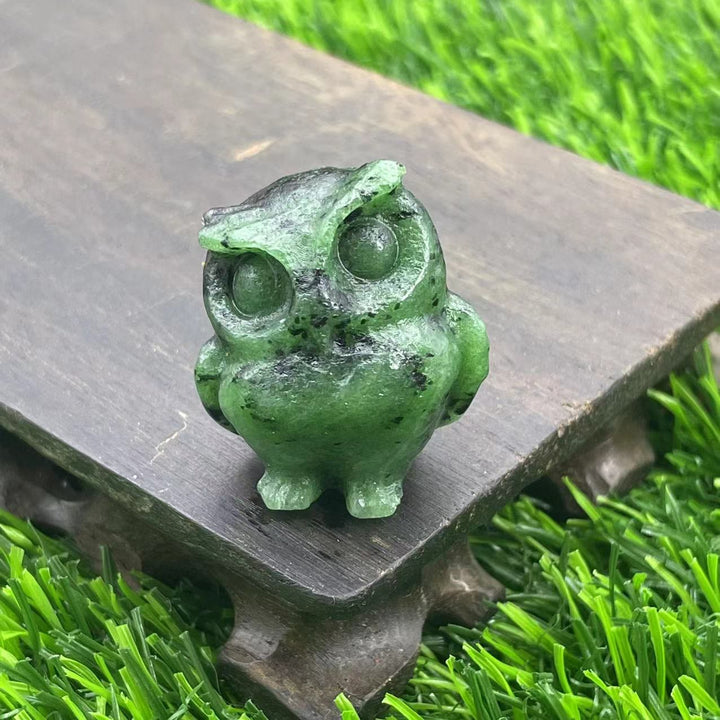 Ornement de hibou en cristal naturel Olivenorma de 3,5 cm, décoration en pierres précieuses