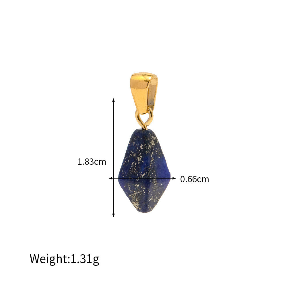 Collier avec pendentif en quartz rose, lapis-lazuli, turquoise et diamant Olivenorma