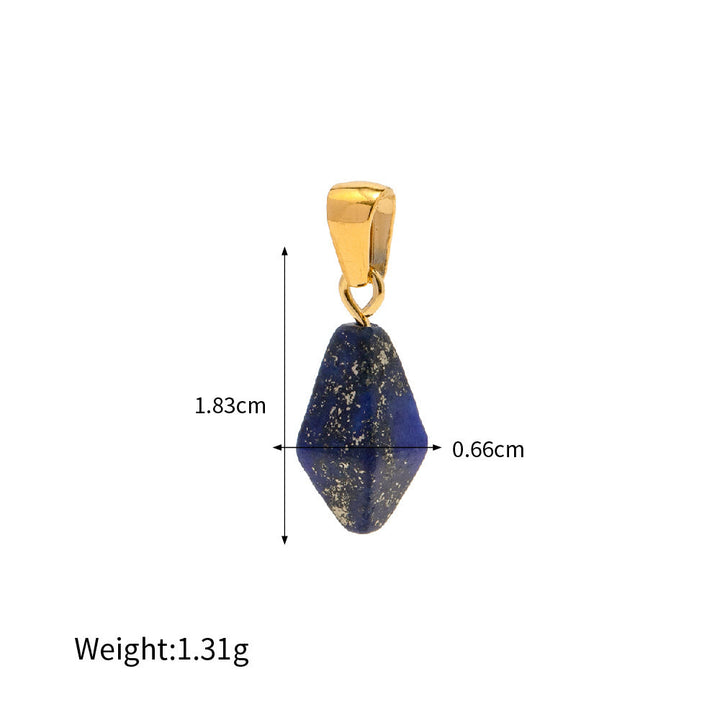 Collier avec pendentif en quartz rose, lapis-lazuli, turquoise et diamant Olivenorma