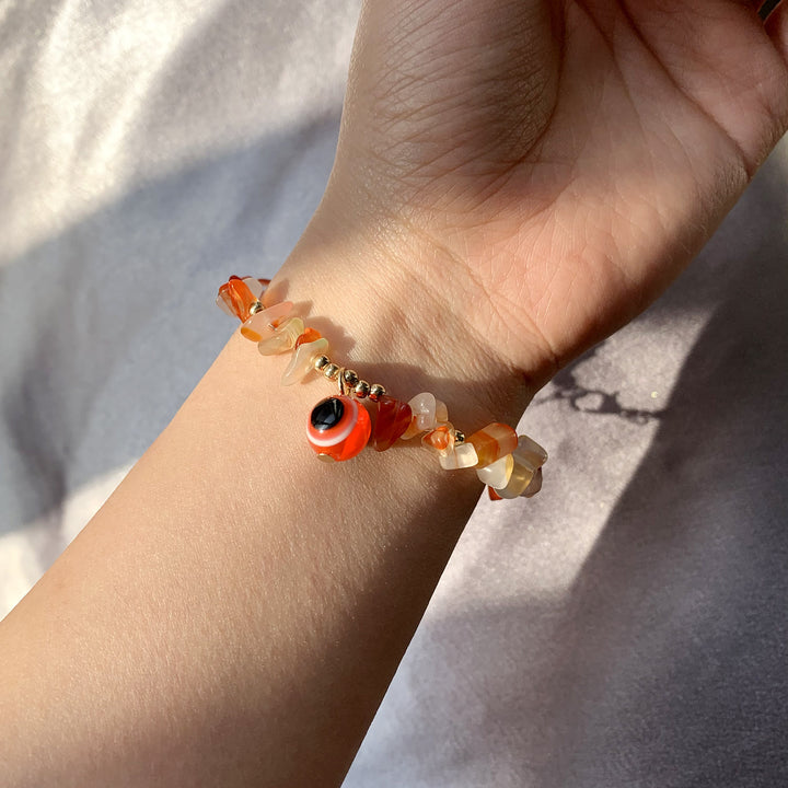 Bracelet pendentif mauvais œil en gravier de cristal naturel Olivenorma