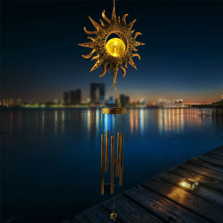 Ornements de carillon éolien solaire de lune ou de soleil Olivenorma