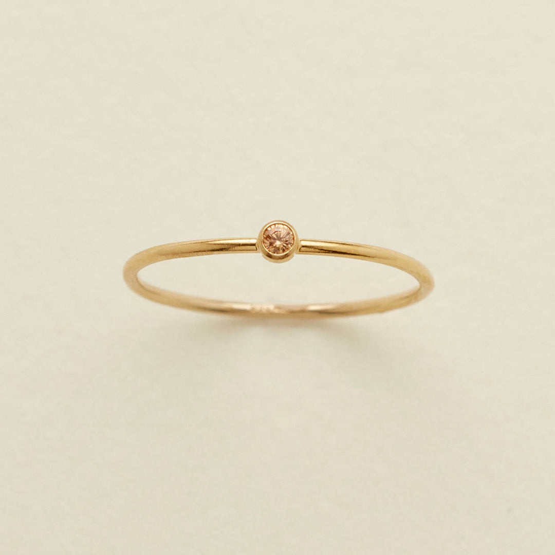 Bague fine de naissance Olivenorma avec pierre de naissance pour 12 mois