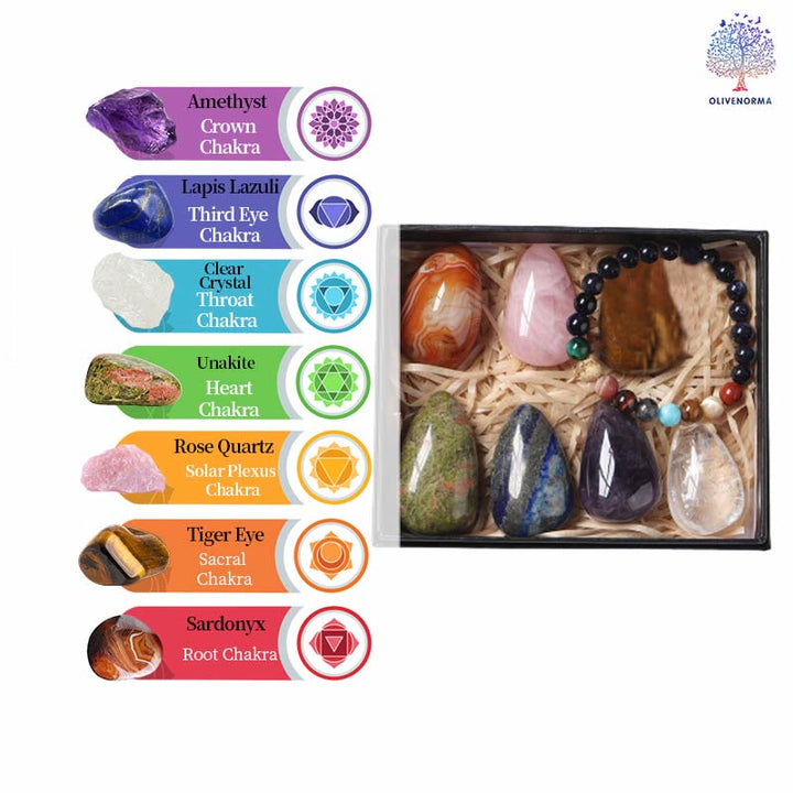 Ensemble de pierres brutes en forme de goutte en cristal naturel Olivenorma