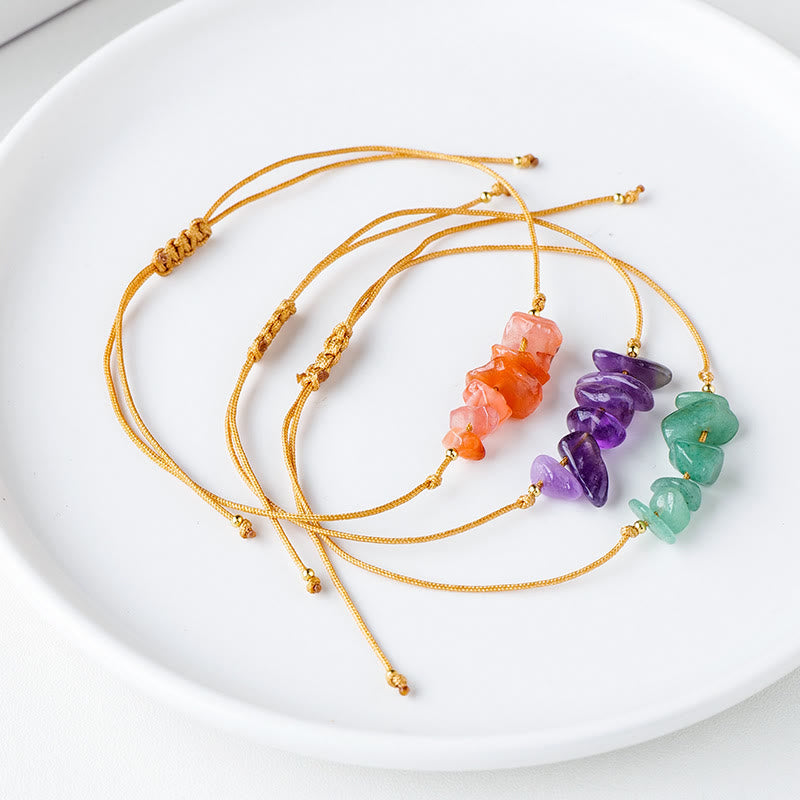 Bracelet tressé en pierres précieuses irrégulières Olivenorma « Les souhaits de guérison de la nature »