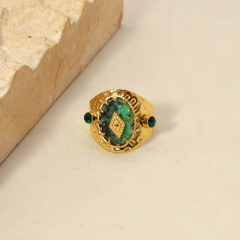 Bague ajustable en turquoise africaine Olivenorma