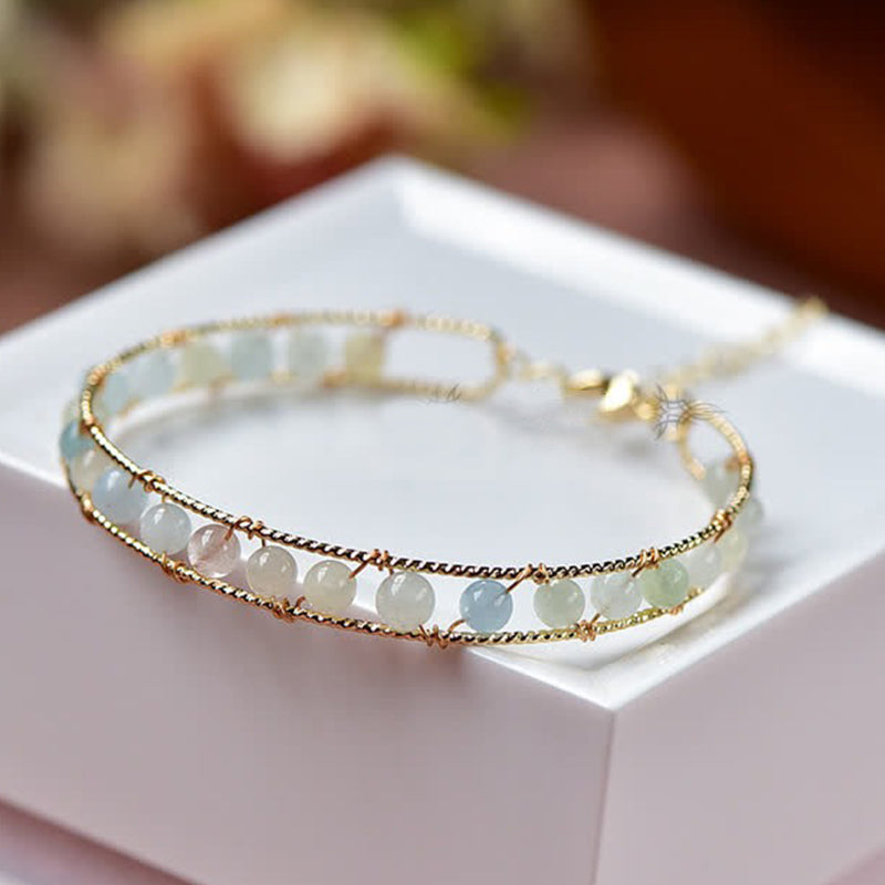 Bracelet en pierres précieuses morganite naturelle