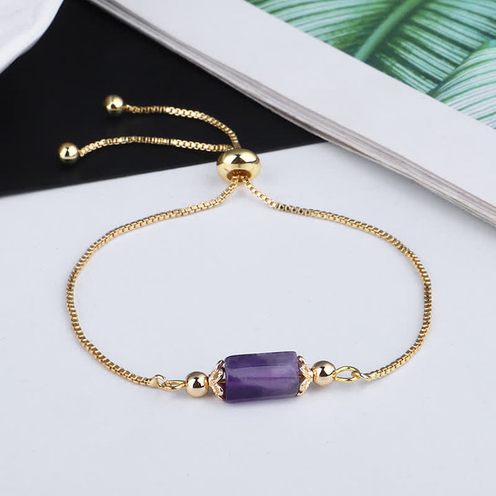 Bracelet chaîne en or délicat avec cristal naturel Olivenorma