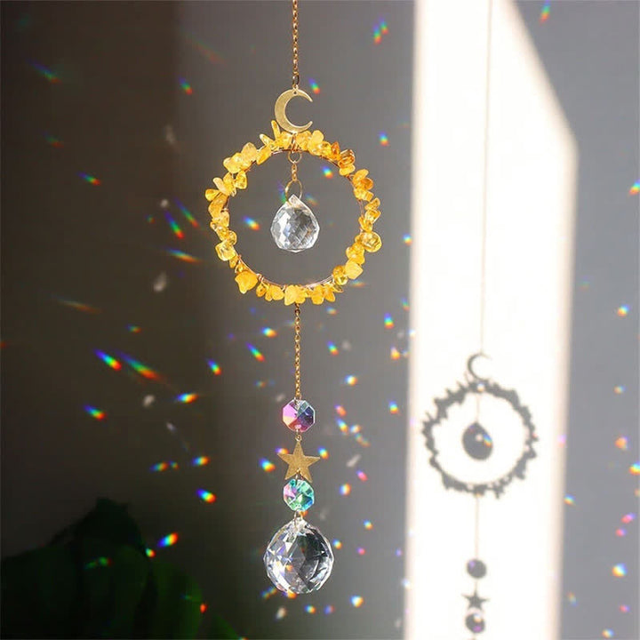 Attrape-soleil de guérison lunaire en cercle de cristal Olivenorma