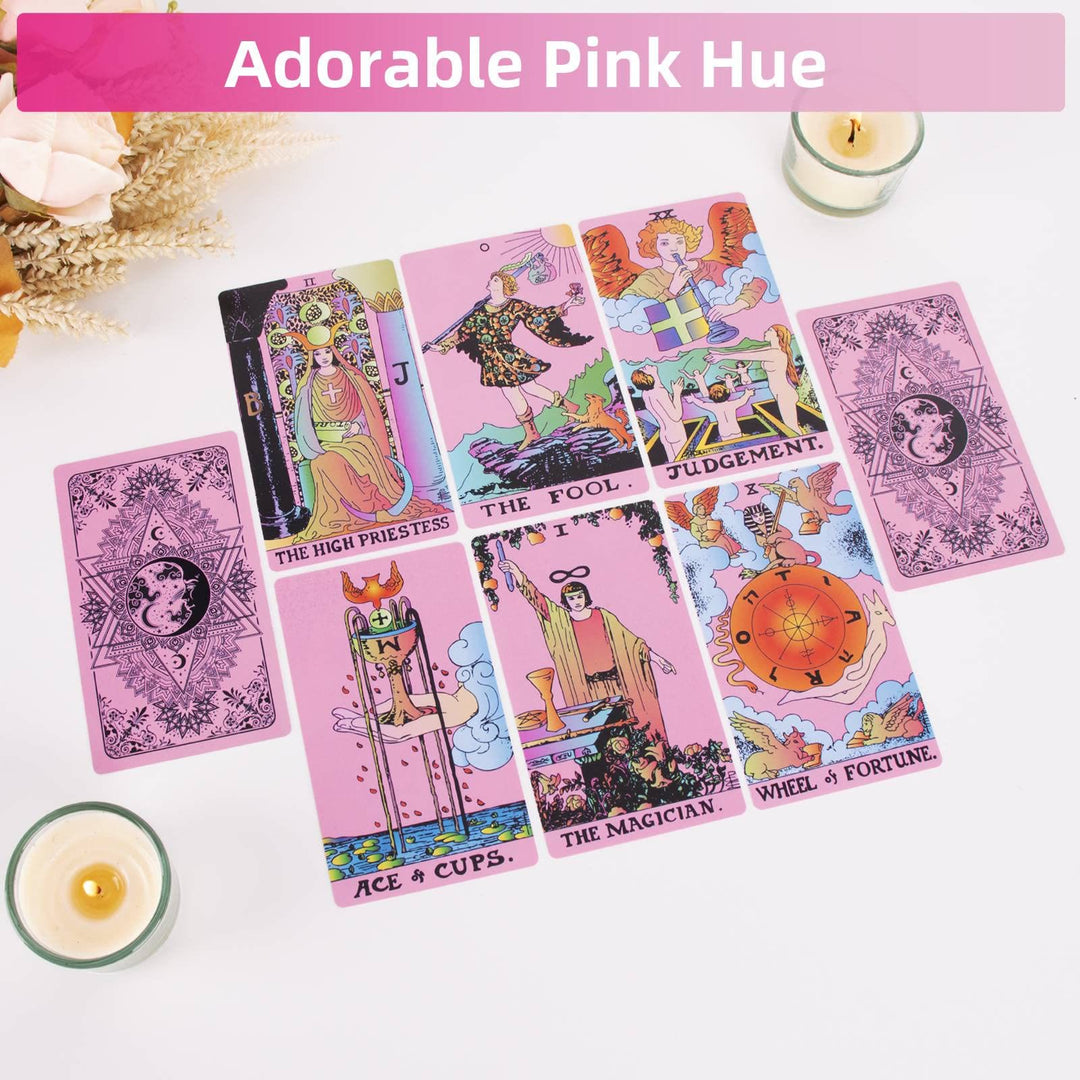 Cartes de tarot en plastique PVC imperméables roses Olivenorma 78ps